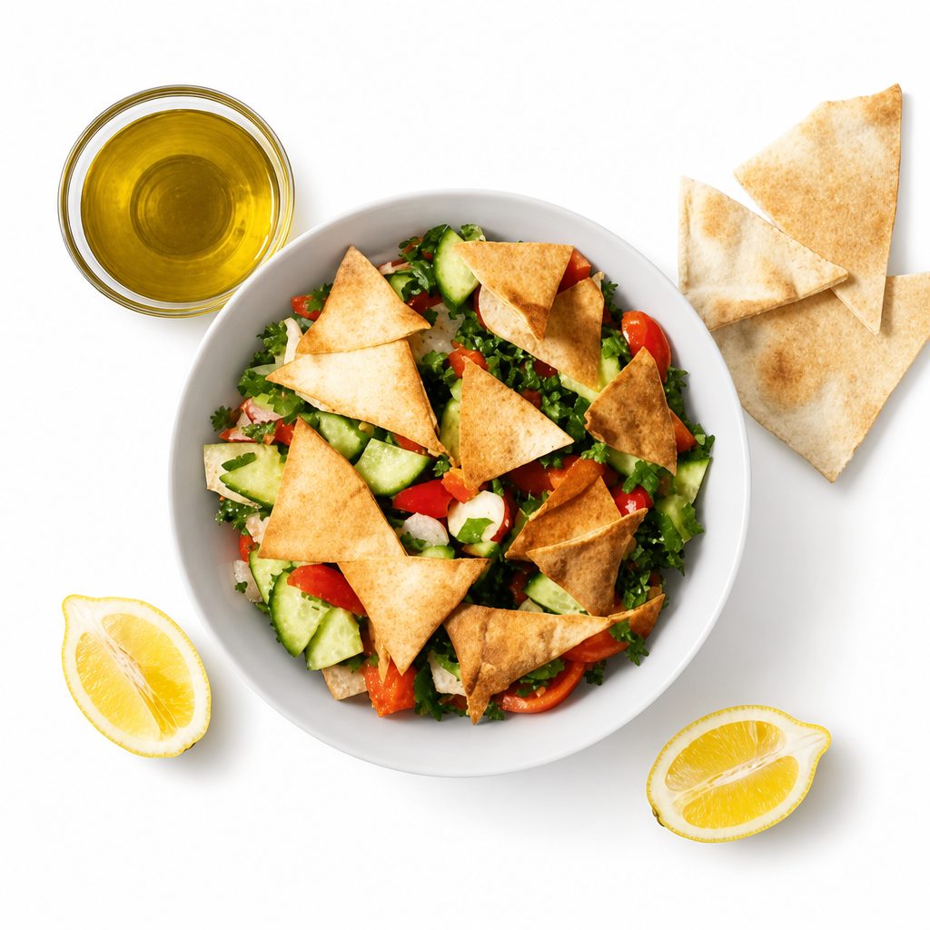 Buffalo Chicken Fattouch Salad.