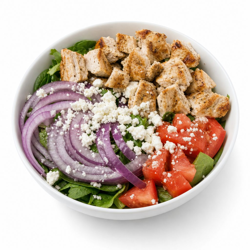 Grilled Chicken Greek Salad.