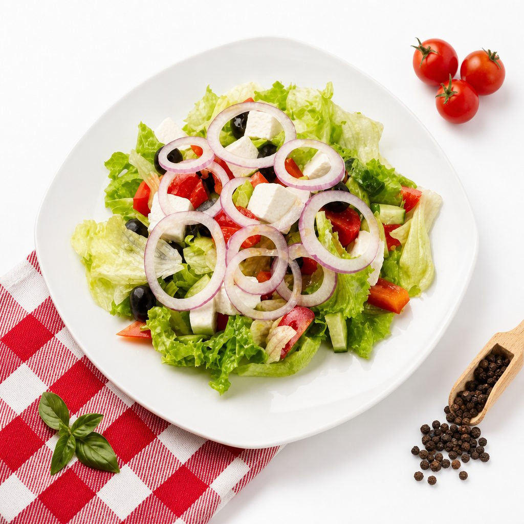 Crispy Chicken Greek Salad.