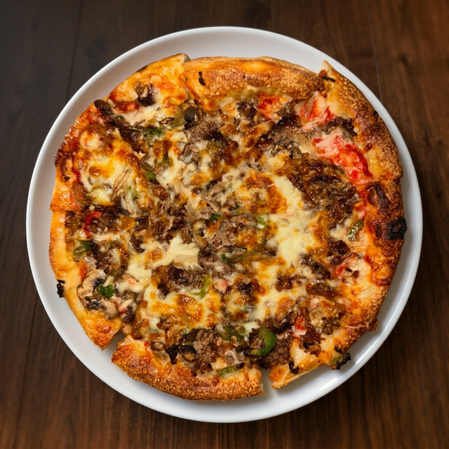 Steak Bomb Pizza.